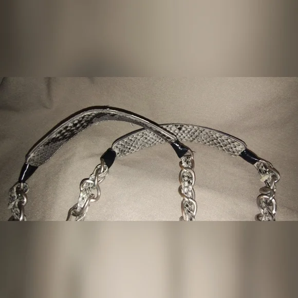 NICOLE BY NICOLE MILLER SNAKESKIN EMBOSSED BAG - Picture 10 of 16